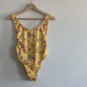 TOPSHOP | floral one piece swimsuit in yellow